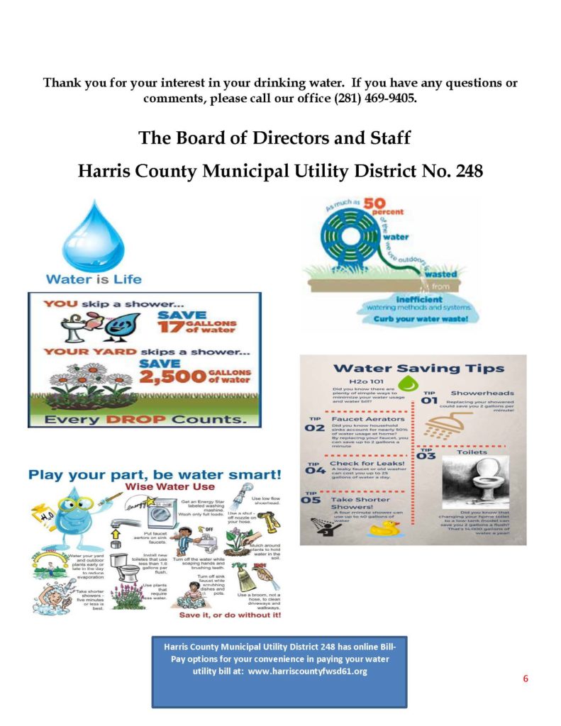 2018 H.C. MUD 248 Annual Drinking Water Report Harris County Fresh